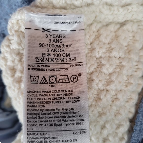 BABY GAP Cable Knit Sweater Dress Size 3Y - Picture 7 of 7